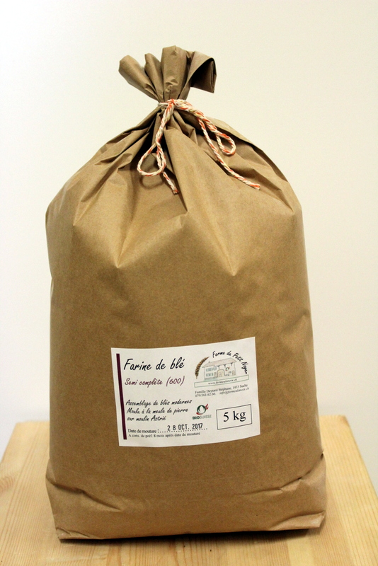 Farine de Blé (Semi-complète) 600 Bio – 25 kg